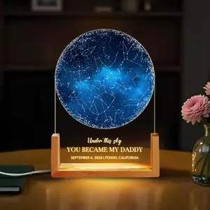 'Custom Star Map by Date, Fathers Day Gift, Night Sky Sign 8"x10", Gift for Daddy, Gift for Dad From Daughter Son, The Day You Became My Dad, Father's Day Gift, Fathers Day Gift Idea