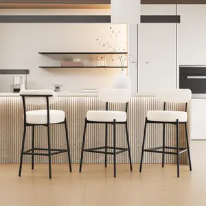 DYHOME Bar Stools Set of 3, 27 Inches Counter Height Kitchen Bar Stools with Back, Modern Metal Tall Bar Stools for Kitchen Island,summervibes