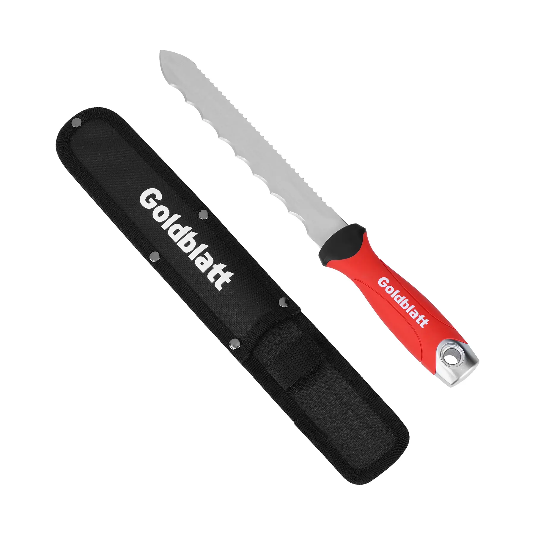 #fathersdaygift Goldblatt Insulation Knife, 8 Inch Stainless Steel Blade - Serrated Sharp Double Side Insulation Cutter Tool for Cutting Heat Material, Styrofoam - Rockwool Sod Cutter Lawn Repair Garden Knife