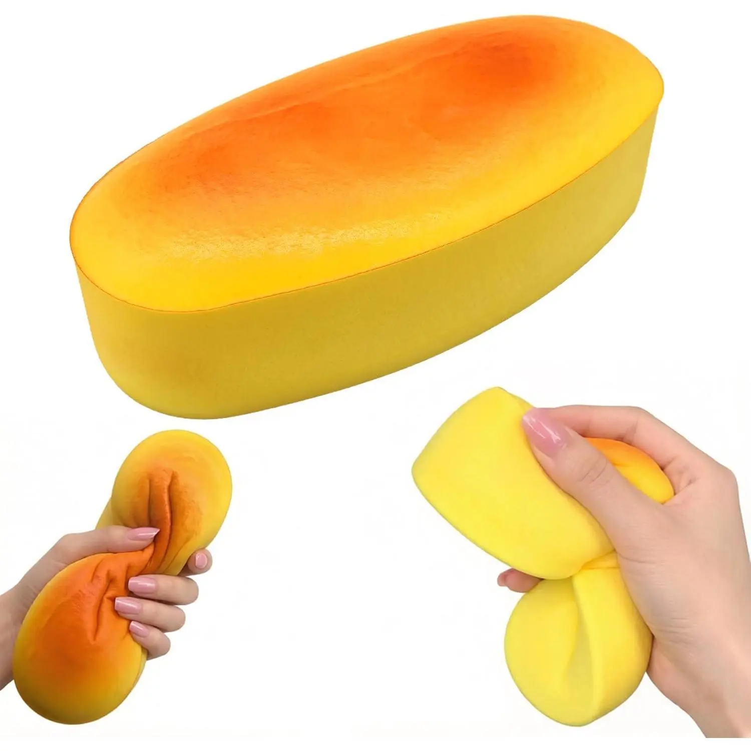 Jumbo Squishy Bread Toy, Slow Rising Soft Bread Squishies for Stress Relief & Anxiety, Kawaii Food Fidget Toy for Kids & Adults