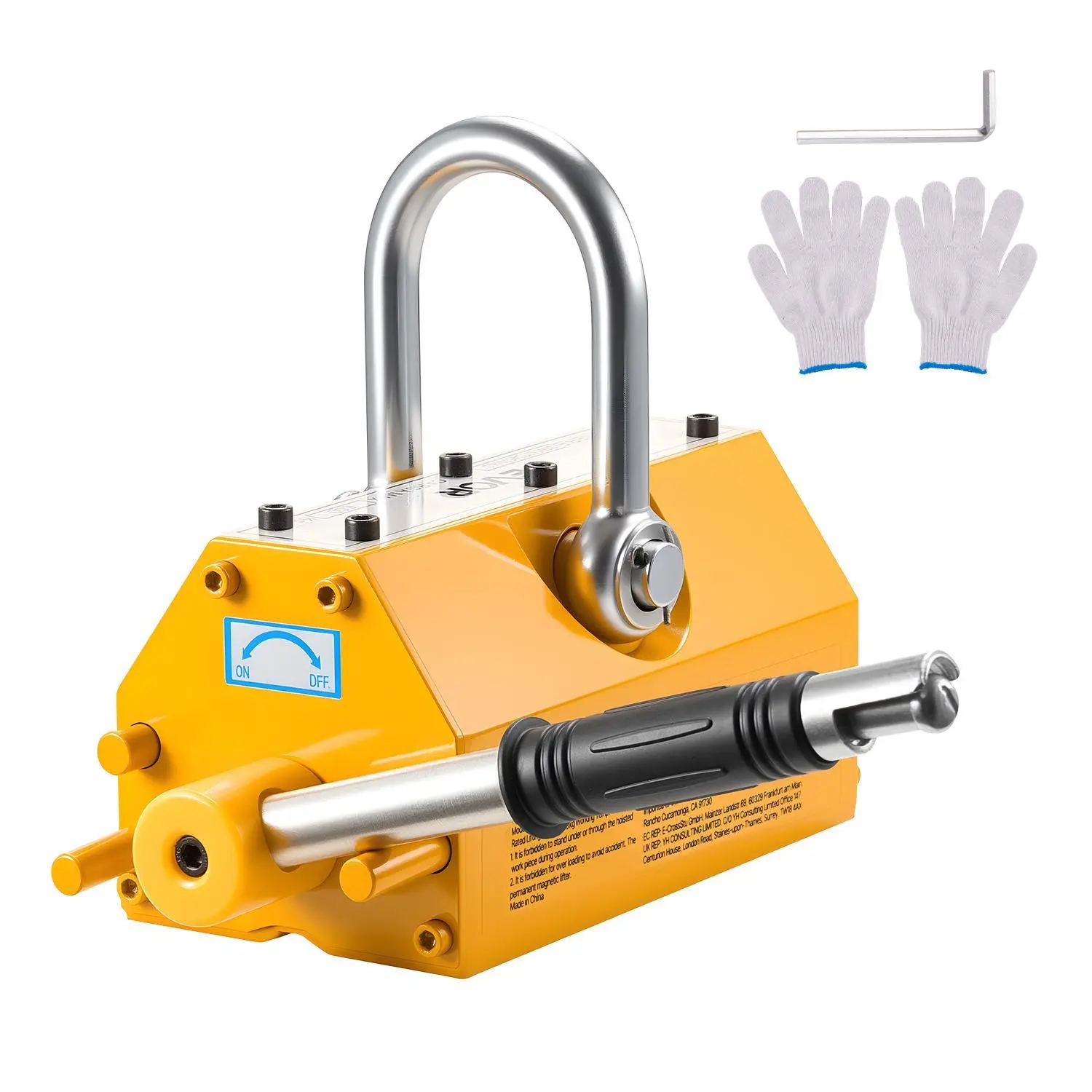 【SummerFinds】VEVOR Permanent Magnetic Lifter, 1320 lbs Pulling Capacity, High-Grade N42 Neodymium Magnet, 2.0 Security Factor, Chrome-Plated Release Handle, Flexible Switch, Heavy-Duty Steel Hook, for Shop Crane, Hoist, Plate Steel Lifting
