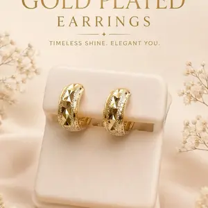 High quality gold plated huggie earrings