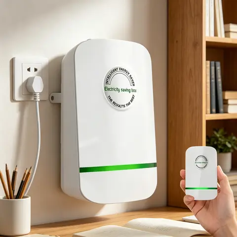 2026 Upgraded US Plug Intelligent Energy Saver Box - 90-250V Real-Time Voltage Balance Control Device, ABS Flame Retardant Overload Protection Power Regulator, Compact Adapter with Visible Working Prompt for House Indoor Use, Festive Gift