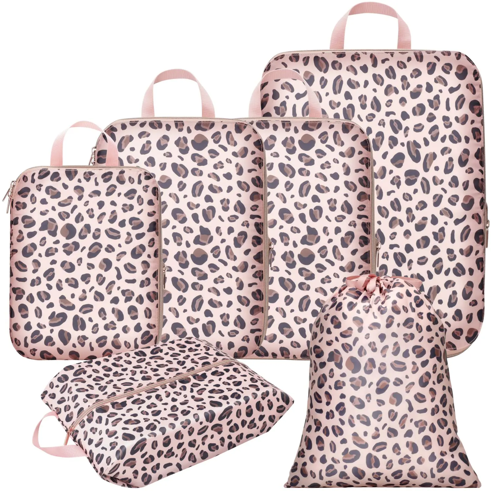 Lightweight Compression Packing Cubes Set for Travel - Portable Zip Travel Storage Organizers Travel Set for Carry on Suitcases