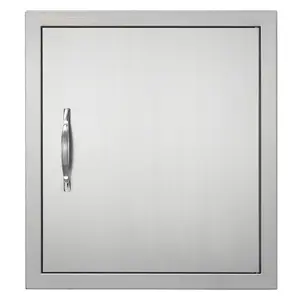 VEVOR BBQ Access Door, 20Wx 14H Inch Single Outdoor Kitchen Door, Stainless Steel Flush Mount Door, Wall Vertical Door with Handle and vents, for BBQ Island, Grilling Station, Outside CabinetVEVOR Super Brand Day