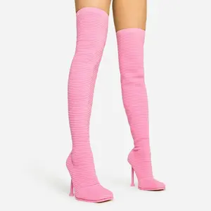 Stiletto Heel Over The Knee High Sock Boots That Girl by lemonade
