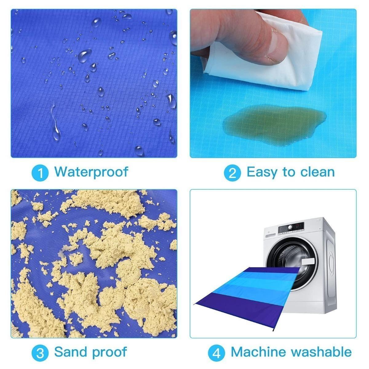 Waterproof Picnic Blanket Outdoor Camping Mat Foldable Beach Mat Pocket Size Portable Travel Ground Sheet for Lawn Park Hiking