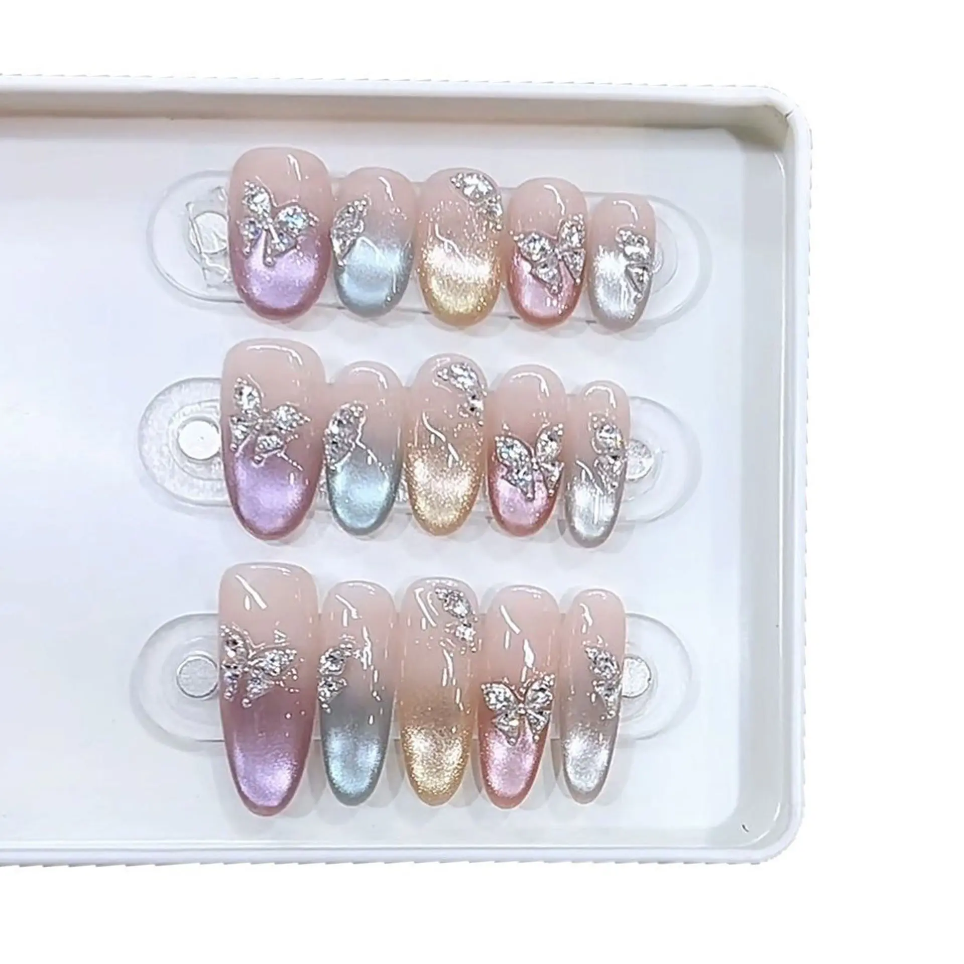 Personalized Versatile Detachable Reusable Press-On Acrylic False Nails Nail Art Patch Collection Plastic Fake Fingers with Acrylic Nails