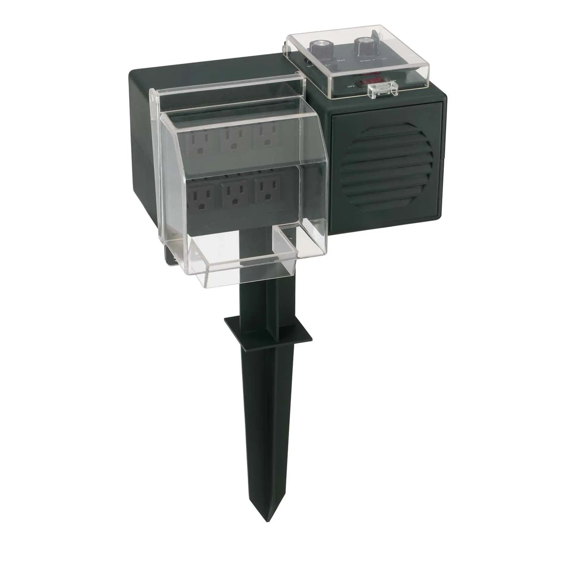 Outdoor LED Light and Sound Controller, Programmable Light Display, 1440W Max, Carol-Playing, Stake-Mount Festive Decoration for Home & Party Supplies