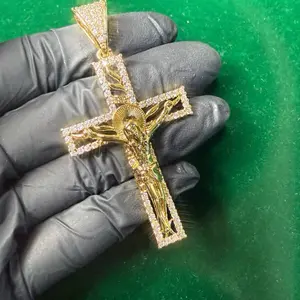 Iced Out Crucifix Cross Pendant (Gold)