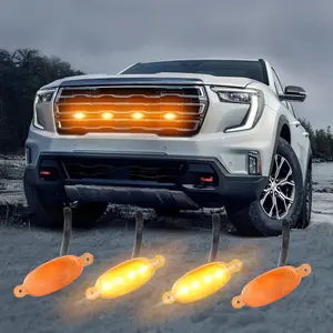 Car Front Grill Light with Wiring Harness, LED Front Grill Light, Car Decorative LED Light, Off Road Lights, Compatible with Ford F150 Raptor 2004-2019 & Dodge RAM 1500 2013-2018