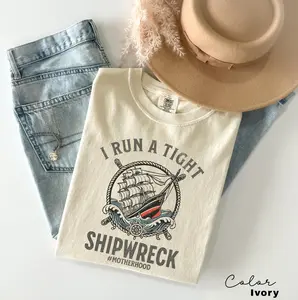 Funny Mom Shirt, I Run a Tight Shipwreck, Mom Life Shirt, Mother Hood, Mother’s Day, Trendy Mama Tshirt, Shirt for Cool Moms, Retro, Sarcasm