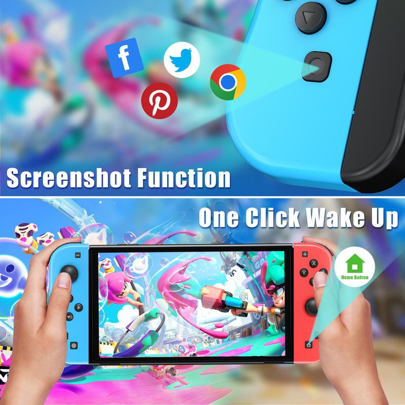 Wireless Joypad Controller for Nintendo Switch, for Switch Joy Con, L/R Controllers Support Dual Vibration/Motion Control/Wake-up Function, for Switch Joycon Pair