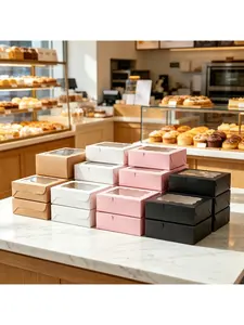 20/1pcs Modern Sleek White Cardboard Containers with Window, Cupcake Boxes, Multipurpose Dessert and Cookie Gift Boxes.needoh.paper plates