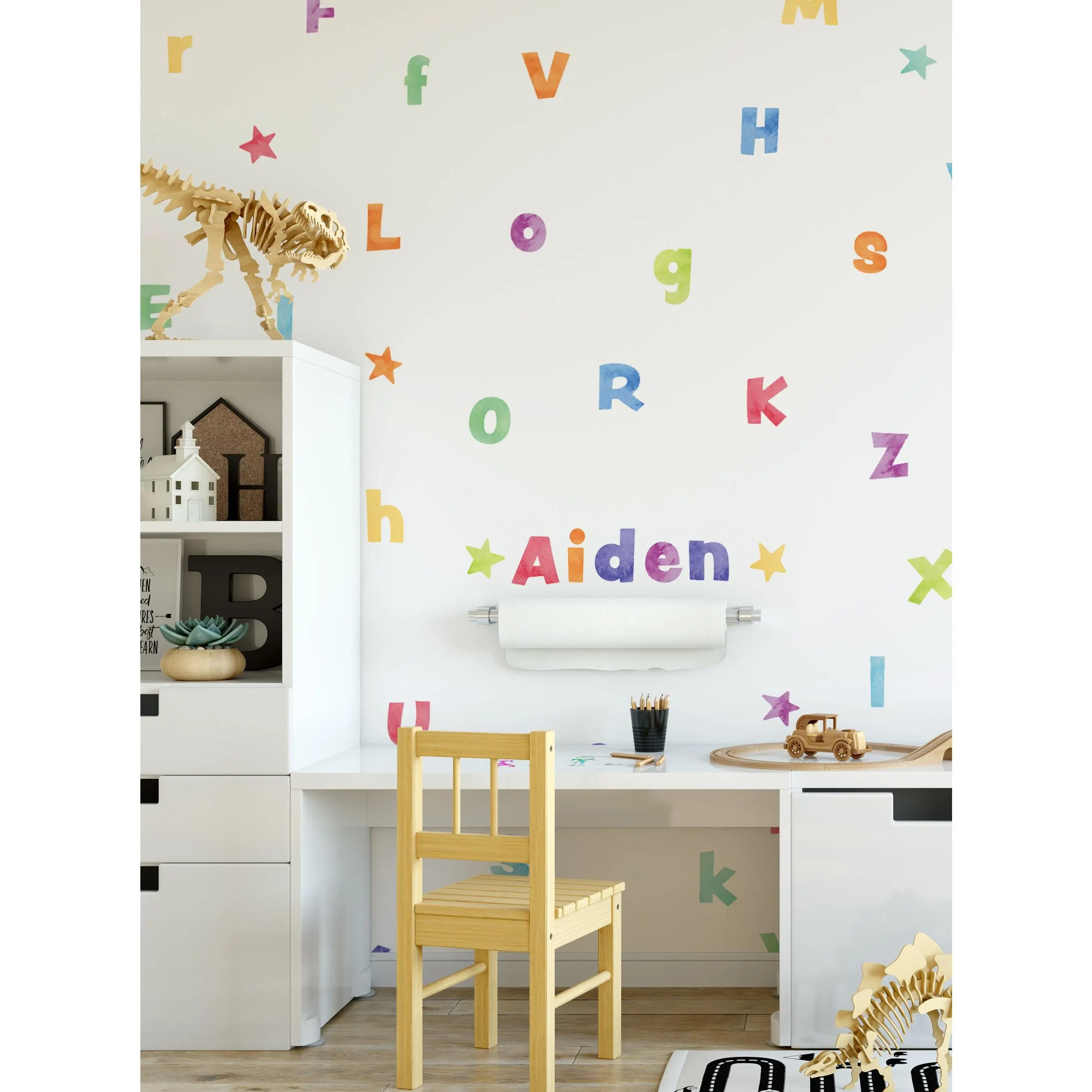 Watercolor Alphabet Wall Sticker - Peel and Stick