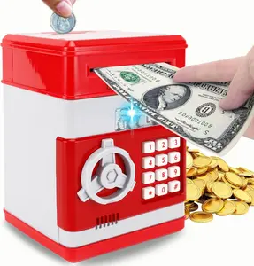 Liberty Imports Electronic Piggy Bank for Kids Mini ATM Coin Bank with 4-Digit Password Safety and Fun Deposit Slot Great Gift Toy for Boys Girls with Vibrant Lights and Secure Protection Decor Ornaments