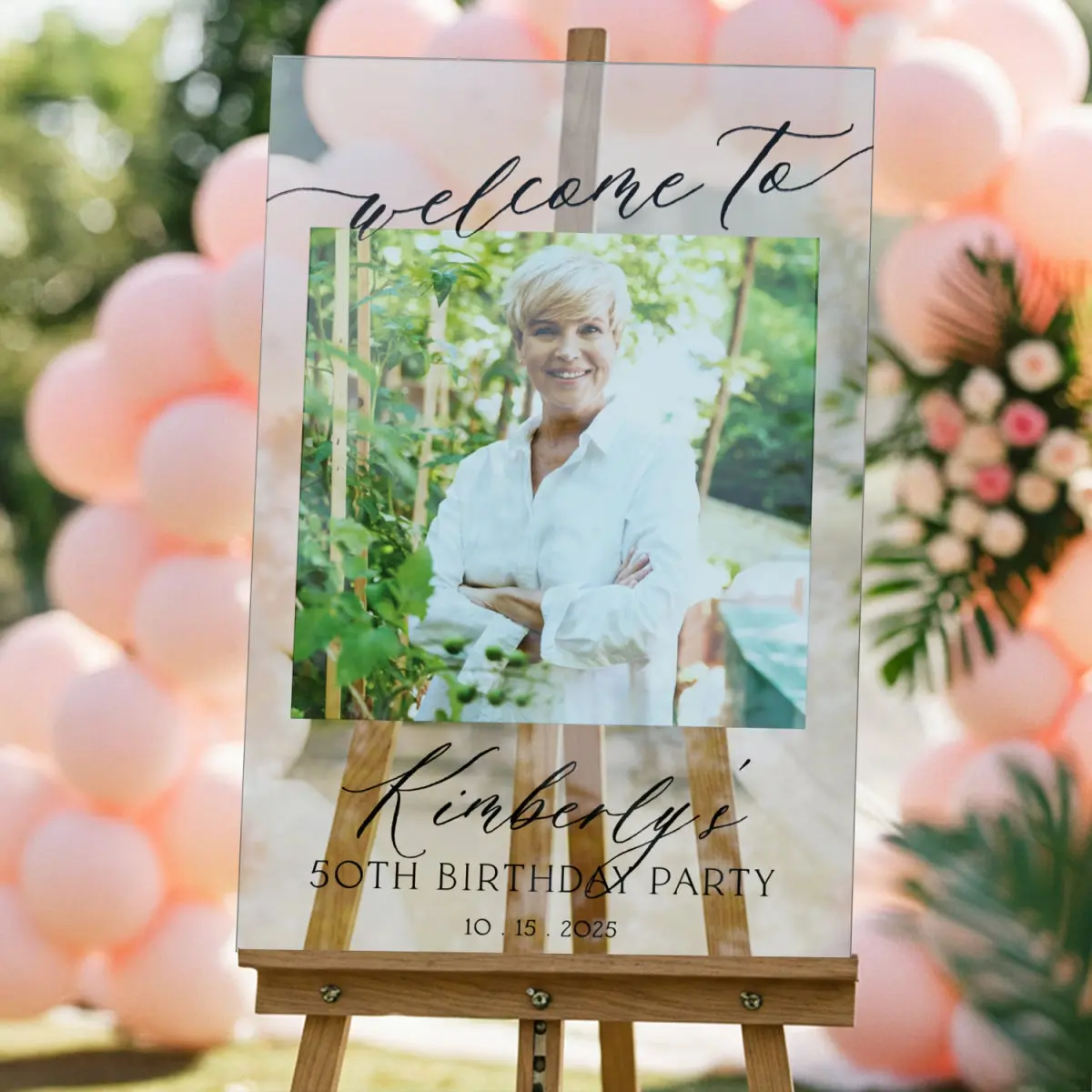 Happy Birthday Photo Sign, Birthday Party Sign With Photo
