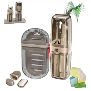 Travel Soap Box, Travel Toothbrush Box, Travel Soap Container, Portable Soap Box for Shower and Bathroom for Travel, Camping, Gym (1 Soap Box, 1 Toothbrush Box) Multicolor