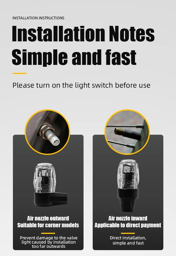 LED wheels light motocycle ，motorcycle tire lights night safety lightscar model usb charging auto wheel tire valve cap luminous cycling hub light car accessori