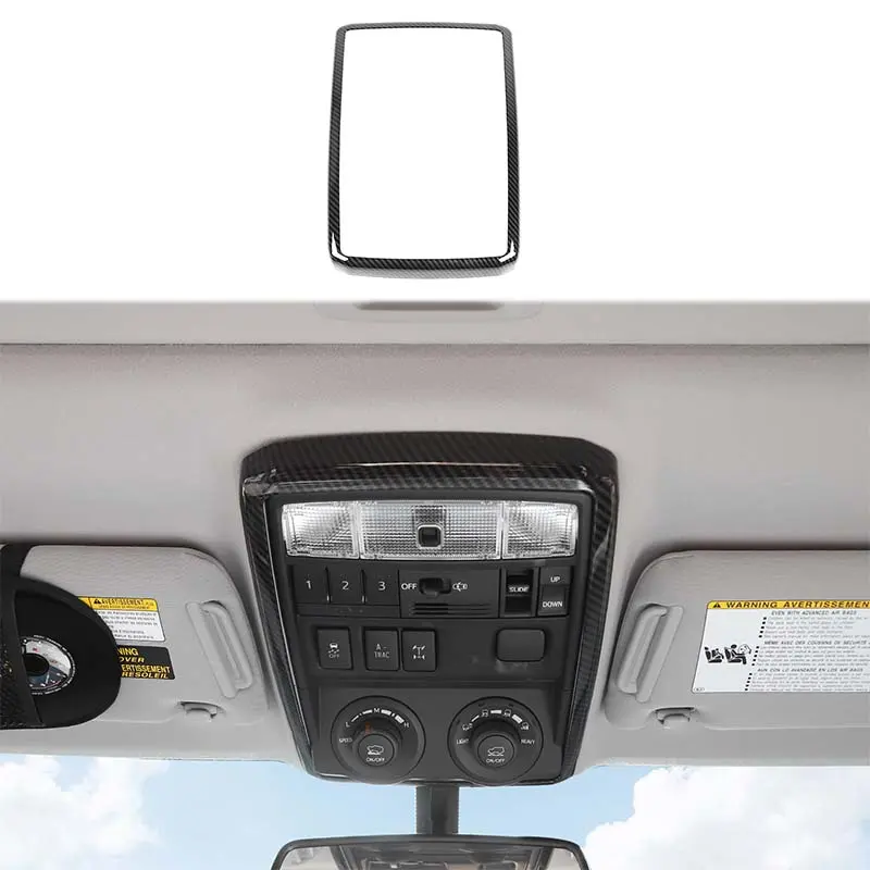 Carbon Look Laser-Cut UV-Resistant Car Interior Reading Light Lamp Panel Cover Trim Bezels, Car Interior Accessory for 2010-2023 4Runner TRD