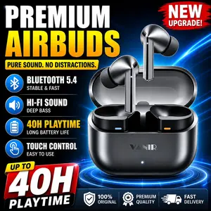 VANIR Bluetooth Earbuds In-Ear Bluetooth 5.4 Call Noise Reduction, AI Noise Control, TWS Noise Cancelation, Sports IPX5 Waterproof Long Battery Life with Mic TWS Compatible with iPhone Android Comfort Fit, Usb Charging Headset Sports Earphone
