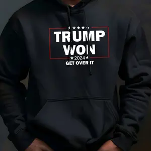 Trump Won Get Over It 2024 Hoodie Maga - Pullover Hooded Sweatshirt  Make America Great Again Victory - We did it! Patriots - American Made Product - Free Sticker incl.