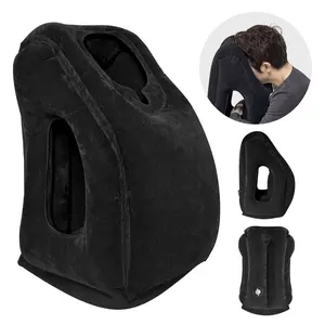 Upgrade Inflatable Travel Pillow Backrest Chin Support Pad, Ideal for Airplane Car Office Rest, Relieves Neck Fatigue, Travel Neck Cushion