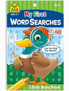 School Zone My First Word Searches Workbook: 48 Pages, Kindergarten, 1st Grade, Activity Pad, Search & Find Paperback – May 20, 2019