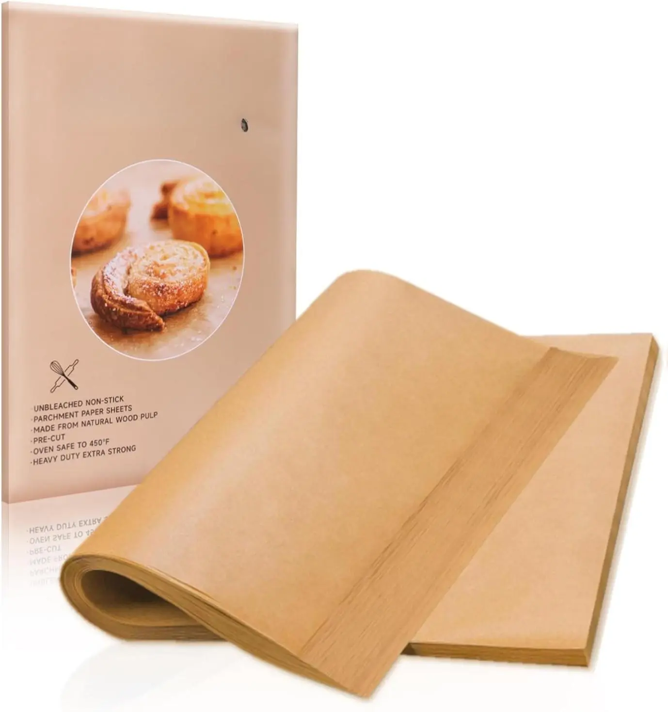 130PCS Parchment Paper Baking Sheets, 9x13 Inch, Precut Non-Stick Parchment Sheets for Baking, Grilling, Air Fryer, Steaming, and More (Unbleached) - Perfect for BBQ, Picnic, Festival, Bread