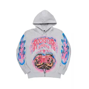 Zeniyah Heather Grey Graphic Hoodie