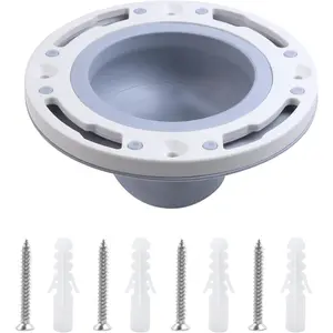 Silicone Toilet Flange Repair Kit Universal Toilet Flange Replacement Fits for 3" and 4" Pipe (Gray)