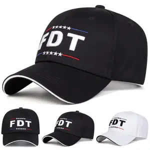Unisex FDT Letter Embroidered Baseball Cap USA Stars & Stripes Design Outdoor Adjustable Sunscreen Leisure Hat Spring Autumn Travel Tourism Beach Vacation