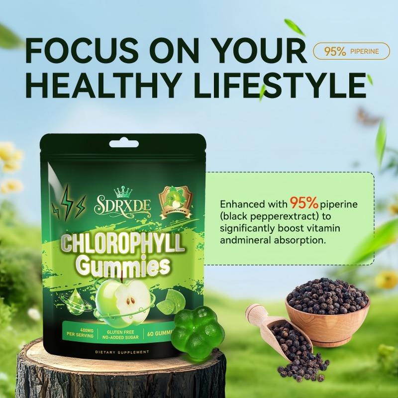 SDRXDE  4-Pack Gummies Bundle - Chlorophyll+Cranberry+B-Complex+Collagen  Women’s Daily Wellness 60 Gummies Pack Mint Flavored Nicotine Polacrilex Gum vitamin e d3 k2 smooth multivitamin combo health supplement ph balance mk7 gut cortisol flora fluid iu