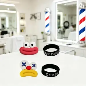 Barber Shop Non-Slip Ring Accessory, Funny Silicone Sticker, Decorative Silicone Patch, Formaldehyde-Free, Hairdresser Tools