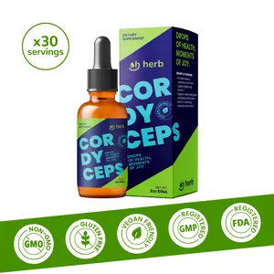 Oh Herb Cordyceps Sinensis Liquid Tincture – Whole Body Vitality, Pre & After Workout Energy, Natural Stamina Booster, Immune Support, Endurance Fuel, Healthy Aging – 10,000mg per Serving – Vegan, Gluten Free, Non-GMO – FDA & GMP Registered