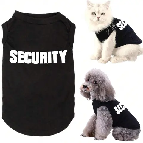 Letter Print Pet Vest, 1 Count Breathable Pet Clothes, Pet Security Clothes, Summer Pet Clothing for Dogs & Cats, Dog & Cat Clothing Supplies, Puppy Clothes, Kittens