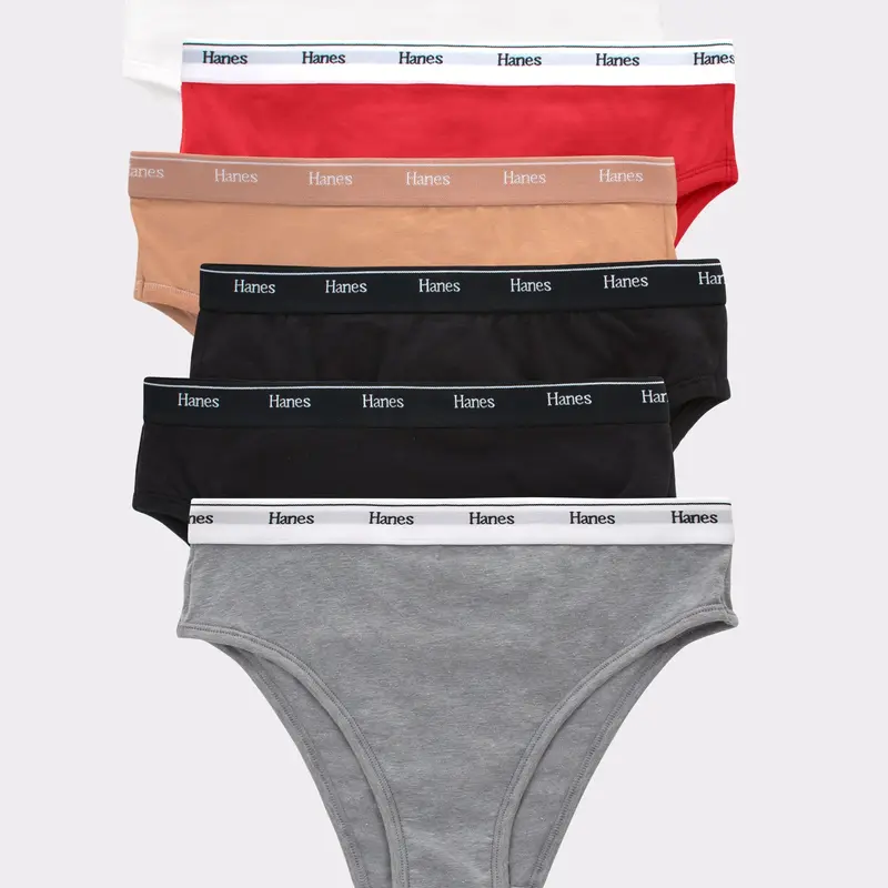 Hanes Originals Women's Hi-Leg Underwear, Breathable Stretch Cotton, 6-Pack