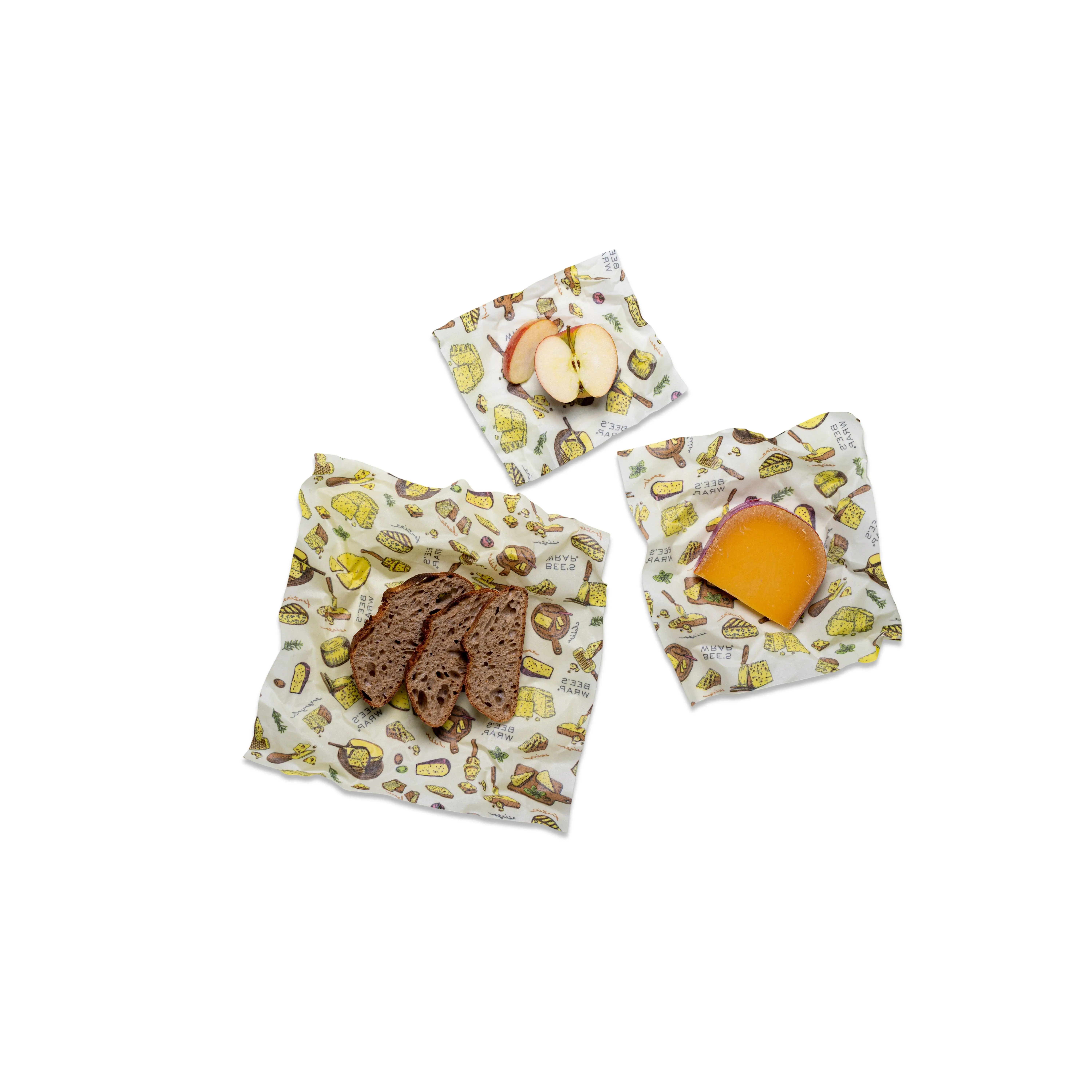 Bee's Wrap Assorted 3 Pack Reusable Beeswax Wraps Containers Kitchen