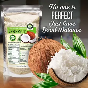 Good Balance Health -- Unsweetened Shredded Coconut 2 Pack for Beverages and Baked Goods; Organic, Fiber, Vitamin