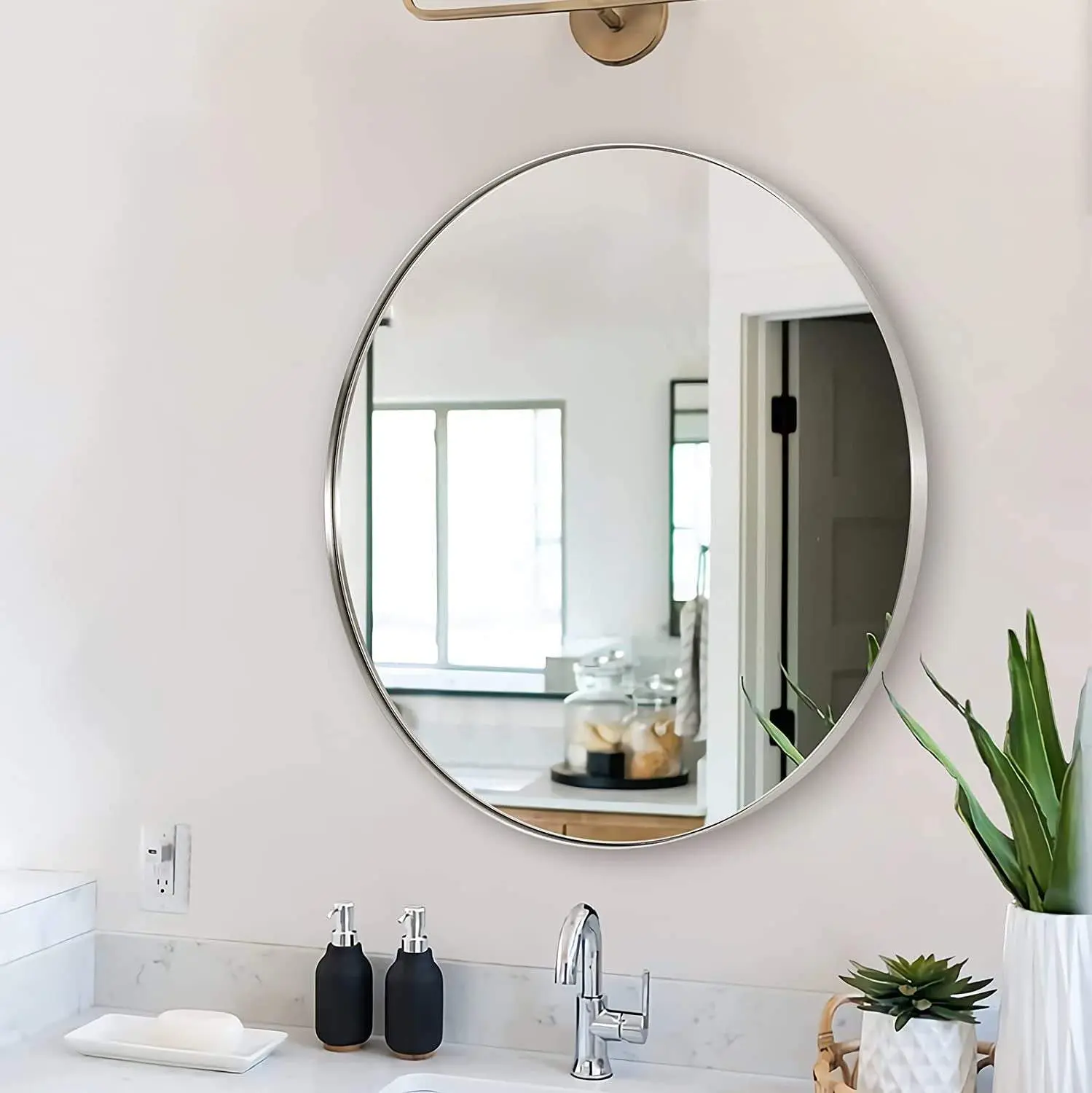 Brushed Sliver Wall Mirror