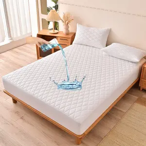 Waterproof Quilted Mattress Cover with Deep Pocket 30cm, Soft Breathable Bed Protector, Multi-Color Options, Washable, Suitable for Bedroom & Home