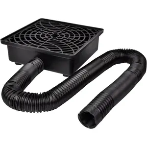 Catch Basin Gutter Downspout Extensions, 12"x12" Low Profile Catch Basin Downspout Extender with 2" ID Flexible Pipe, No Deep Dig Needed, Rainwater Diverter, Pipe Stretched Length 8.2ft