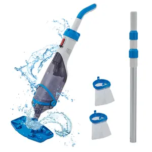 Cordless swimming pool vacuum cleaner with telescopic pole, 18.5 GPM strong suction, 1-hour battery life, suitable for above ground/underground swimming pools, hot tubs, and spa centers
