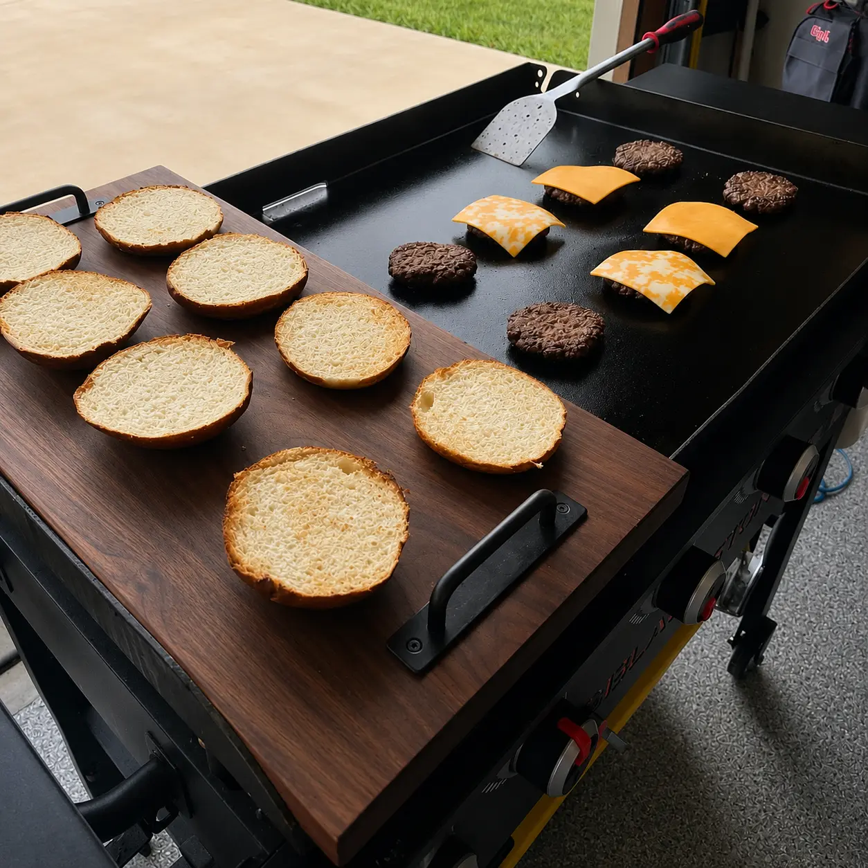 Walnut Griddle Prep Board | Handcrafted Outdoor Cutting Board