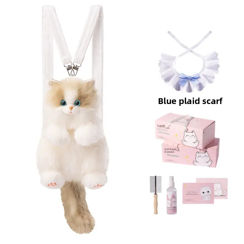 Ball (medium size) + blue checkered scarf