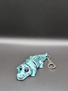 Aligator Keychain - Blue Alligator Design with Keyring Attachment