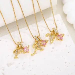 English flower letter necklace jewelry, suitable for festivals, Christmas, birthdays, and anniversary celebrations