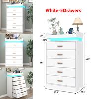 White-5 Drawers