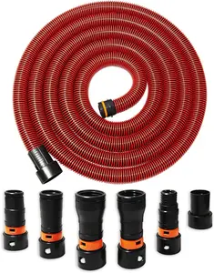 10FT Shop Vac Hose, Dust Collection Hose Kit for &Shop Vacuums System with 6 Adapters for Woodworking Power Tool & Sander, Compatible with festool//bosch/ryobi/makita, etc  Multi-Brands