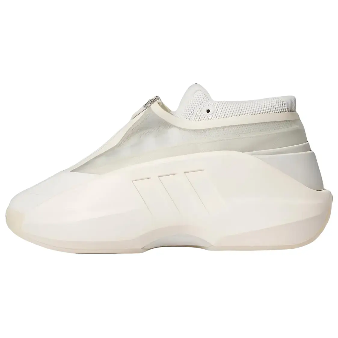 Adidas Crazy IIInfinity Men's Chalk White Lightweight Knit Upper Slip-On Round Toe Summer Running Shoes, Boost Cushioning, Athleisure, Futuristic Look